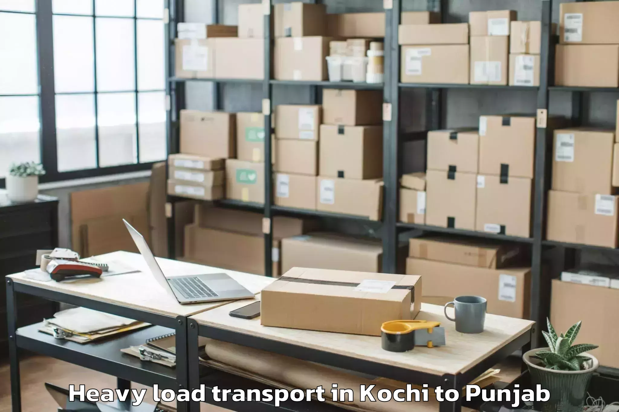 Book Kochi to Garhshankar Heavy Load Transport Online